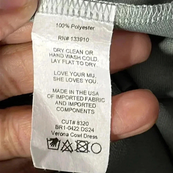 Show Me Your MuMu Verona Deep Sage Cowl Neck Chiffon Overlay Dress Size L - Picture 10 of 10